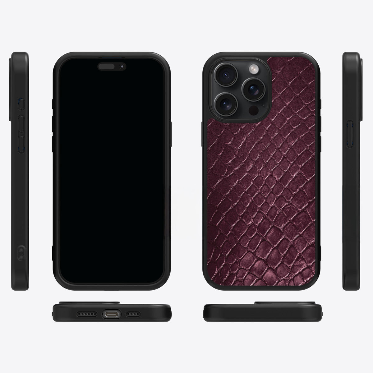 Wine Python iPhone 15 Pro case cover – multi-angle view