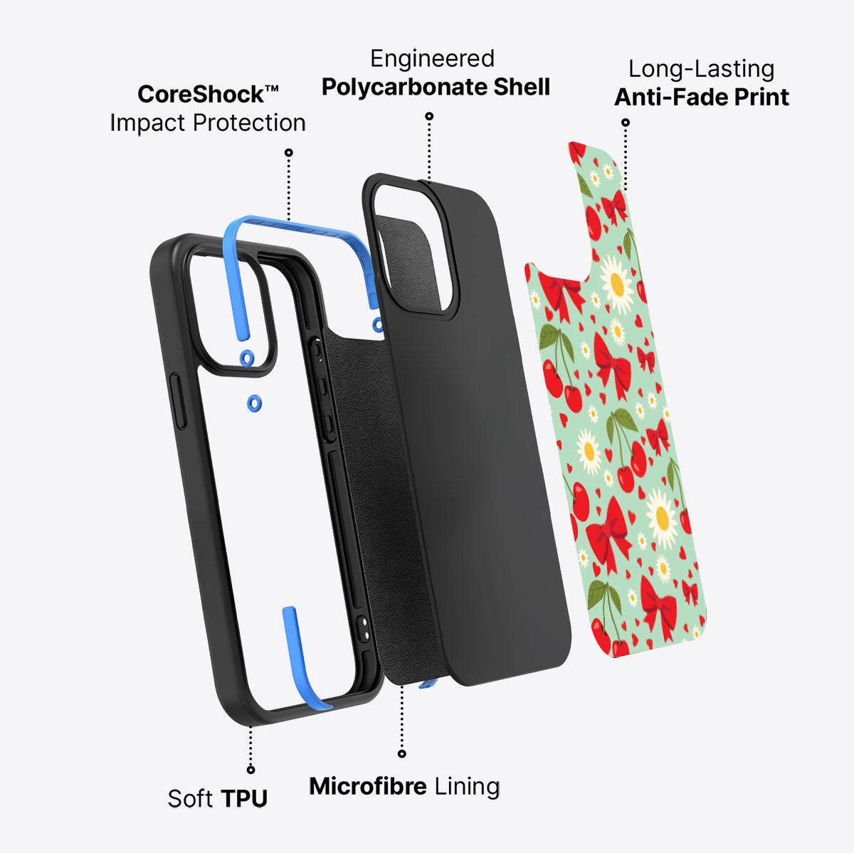 Blushing Bows - iPhone 15 Pro Max Case #case type_core (non magsafe)