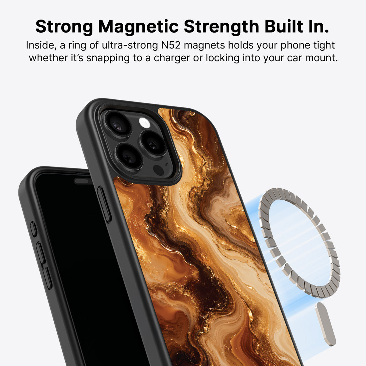 iPhone 15 Pro Max MagSafe case – Caramel Swirl design