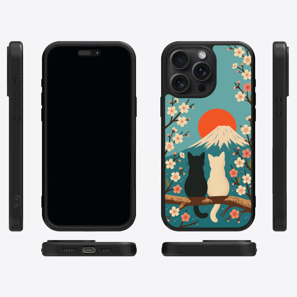 Fuji Cats - iPhone 15 Pro Max Case #case type_core (magsafe), #case type_core (non magsafe)