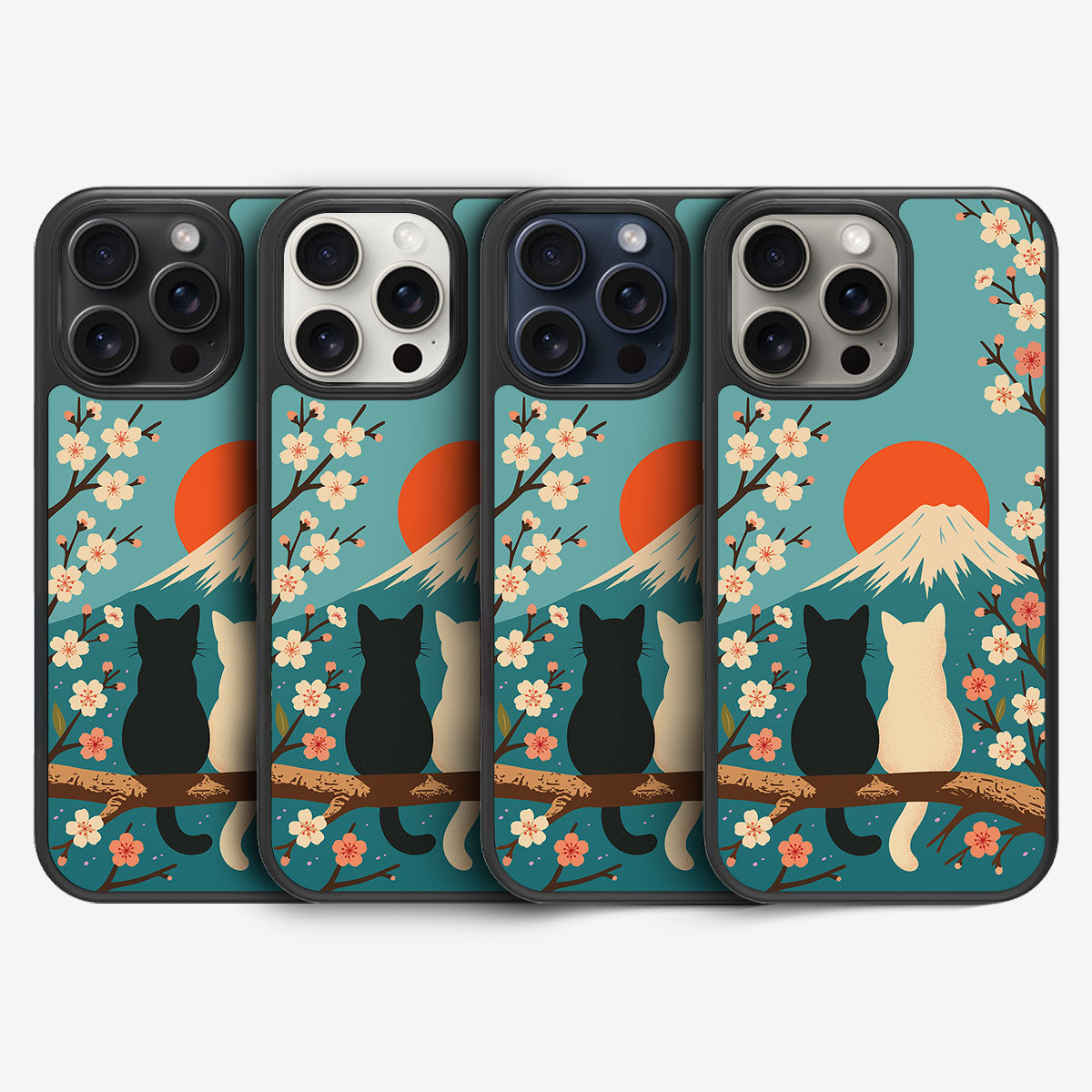 Fuji Cats - iPhone 15 Pro Max Case #case type_core (magsafe), #case type_core (non magsafe)
