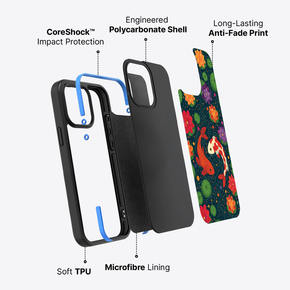 Koi Fish - iPhone 15 Pro Max Case #case type_core (non magsafe)