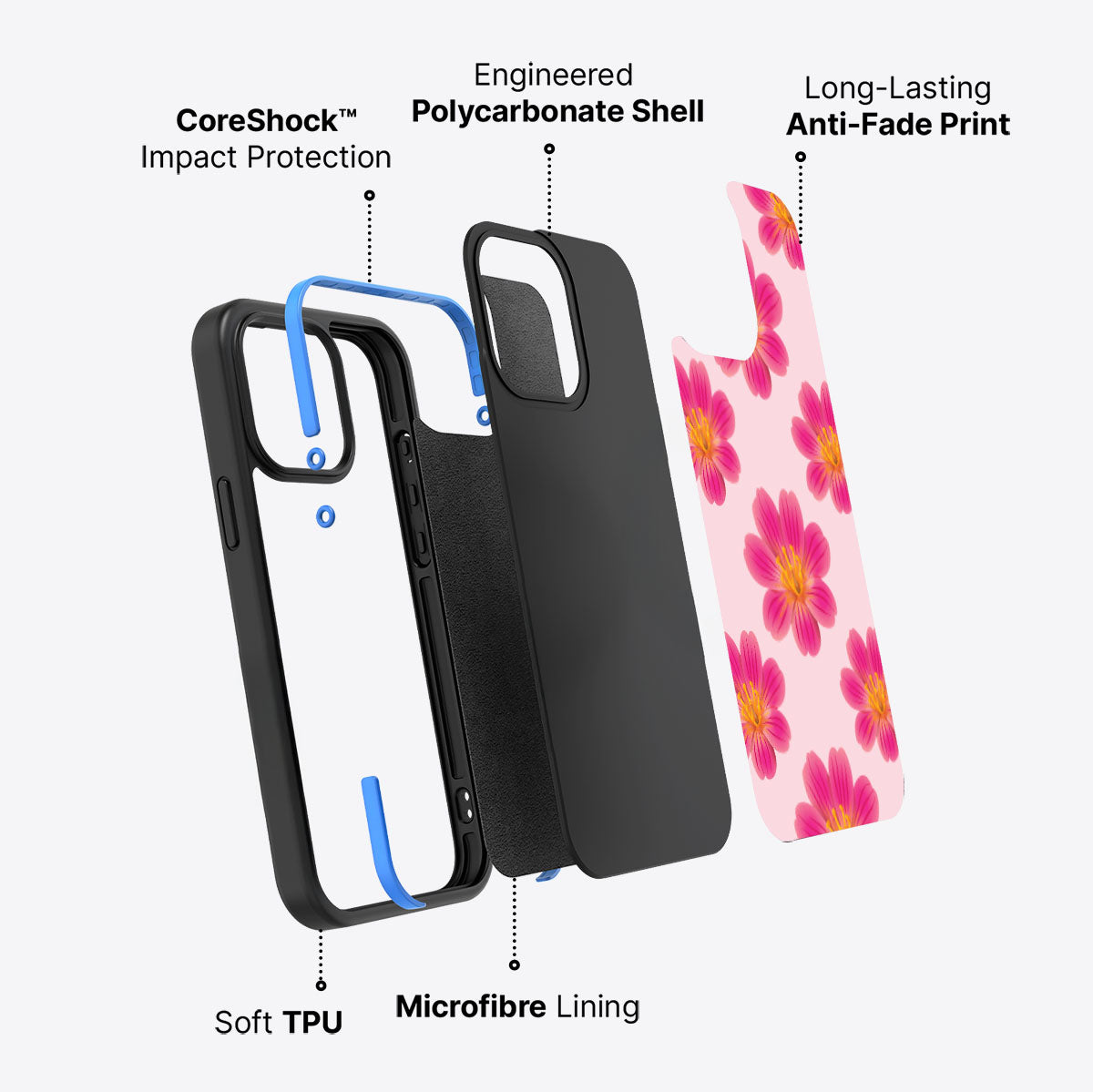Lewisia Cotyledon - iPhone 15 Pro Max Case #case type_core (non magsafe)