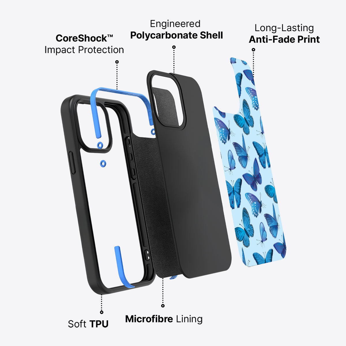Magic Butterflies - iPhone 15 Pro Max Case #case type_core (non magsafe)