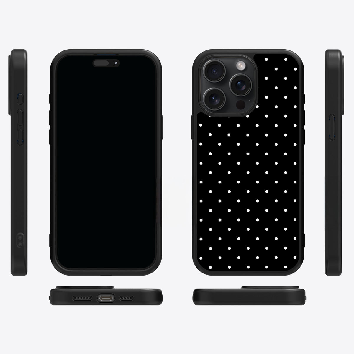 Midnight Confetti iPhone 15 Pro Max case cover – multi-angle view