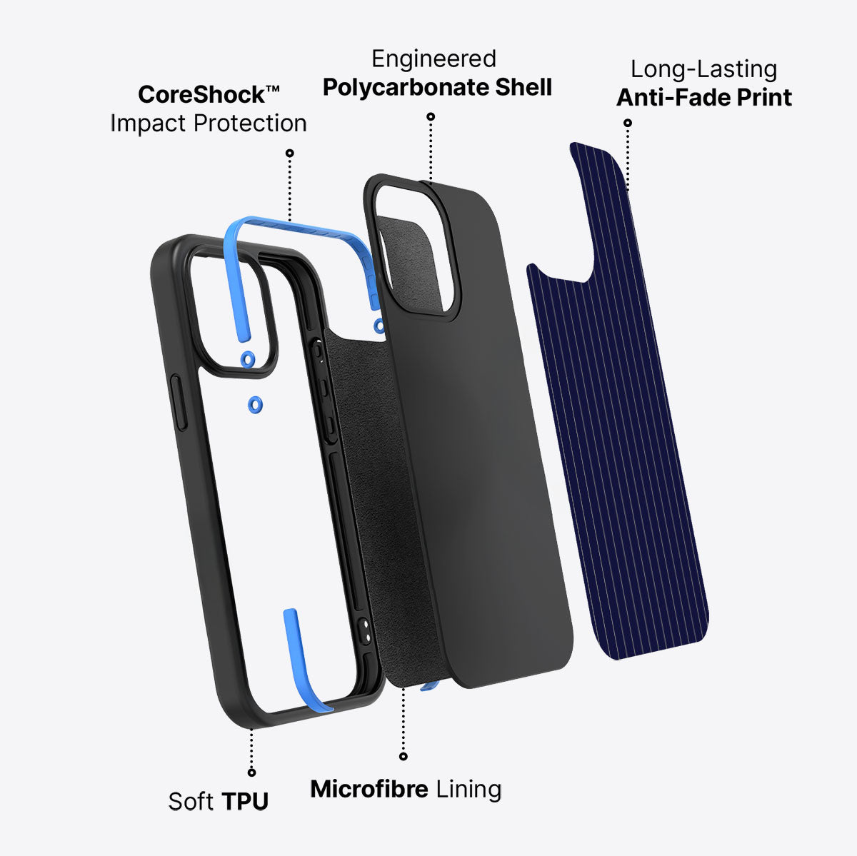 Navy Suits - iPhone 15 Pro Max Case #case type_core (non magsafe)