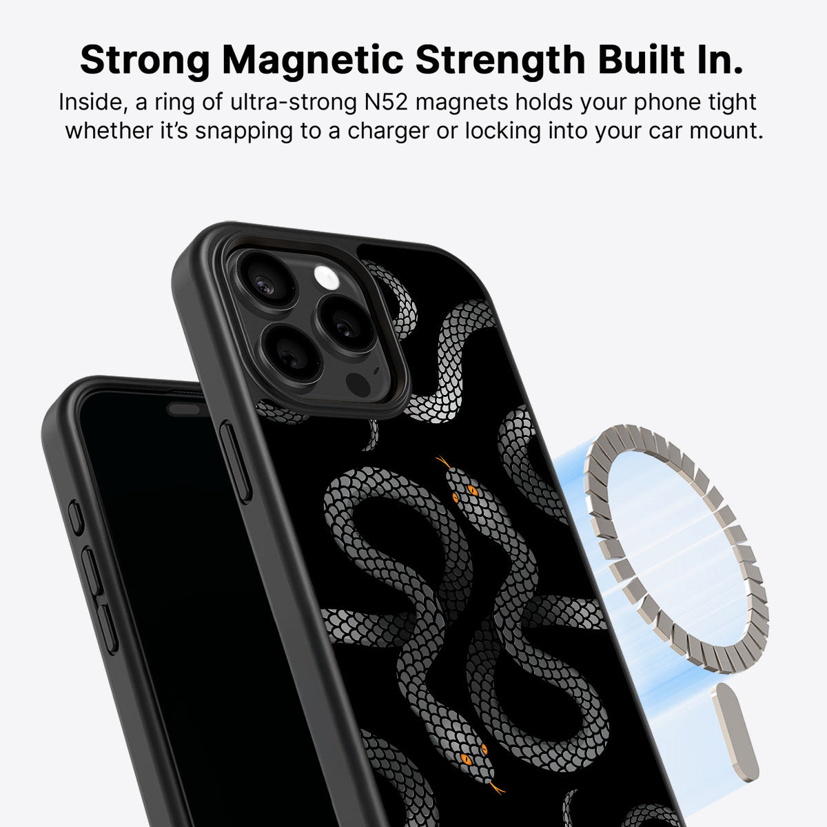 Noir Serpent - iPhone 15 Pro Max Case #case type_core (magsafe)