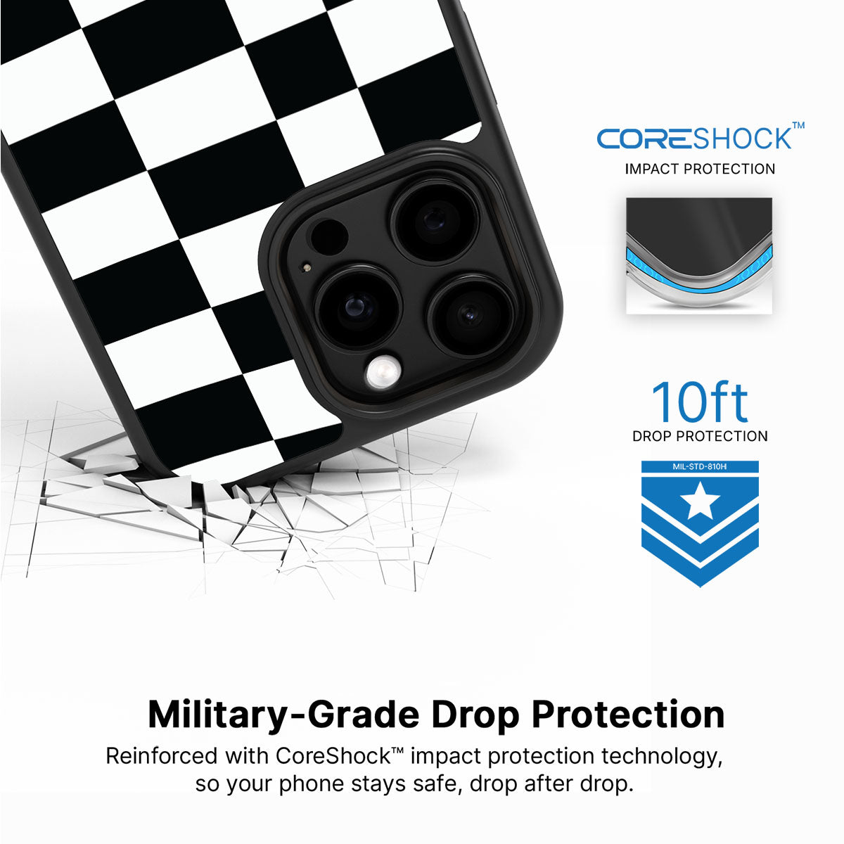 Skewed Checks - iPhone 15 Pro Max Case  #case type_core (magsafe), #case type_core (non magsafe)