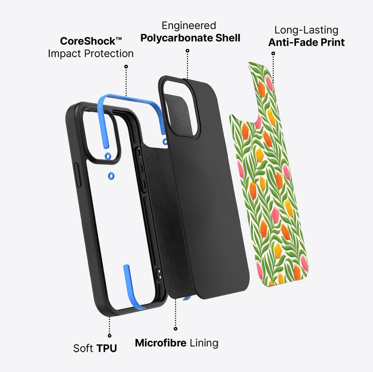 Spring Tulips - iPhone 15 Pro Max Case #case type_core (non magsafe)