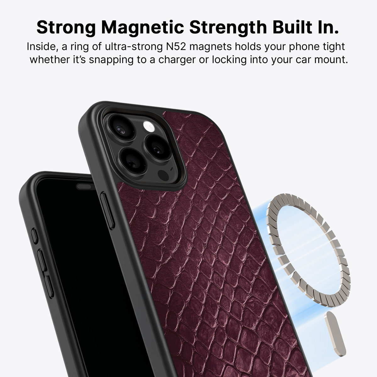 iPhone 15 Pro Max MagSafe case – Wine Python design