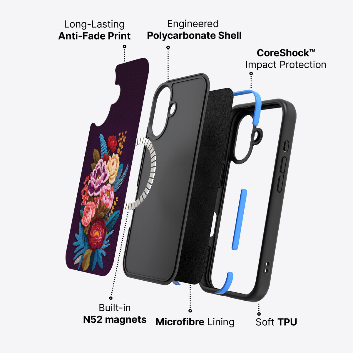 iPhone 16 Case with MagSafe – Baroque Bloom
