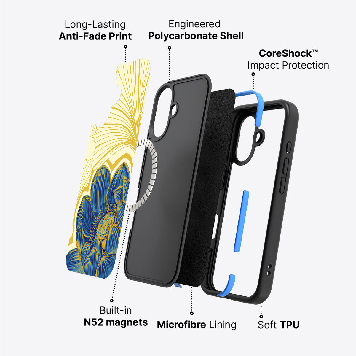 Blue Lotus - iPhone 16 Case #case type_core (magsafe)