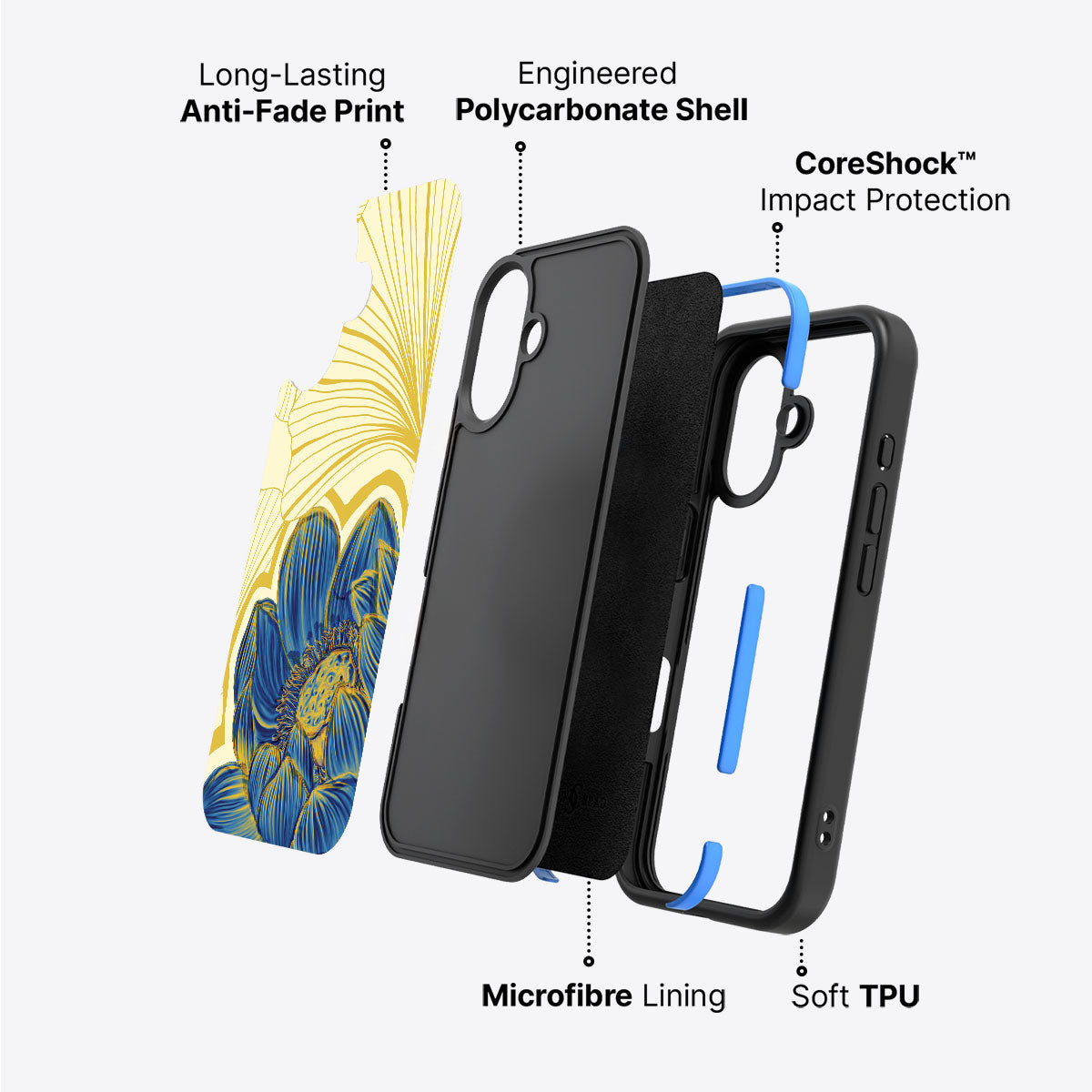 Blue Lotus - iPhone 16 Case #case type_core (non magsafe)