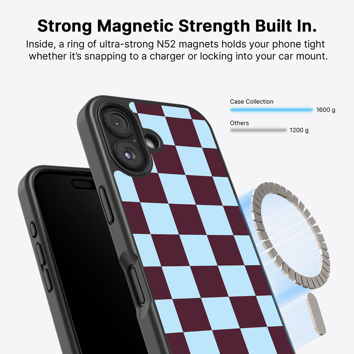 iPhone 16 MagSafe case – Cabernet Tile design