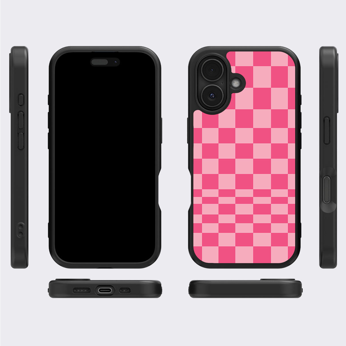 Candy Check iPhone 16 case cover – multi-angle view