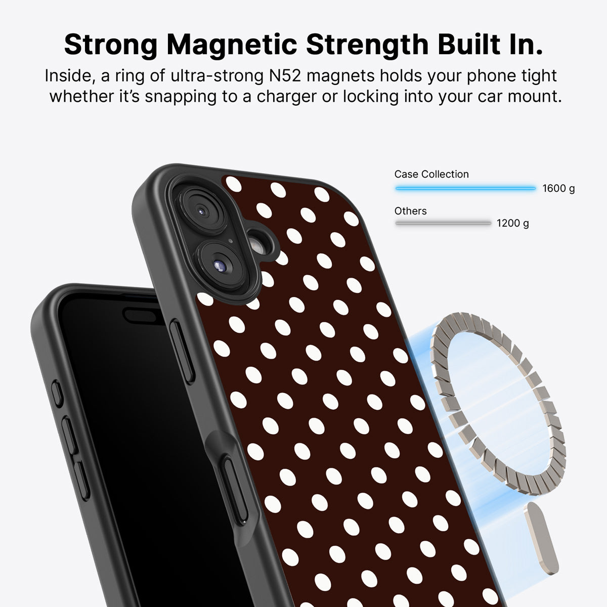 iPhone 16 MagSafe case – Cocoa Confetti design