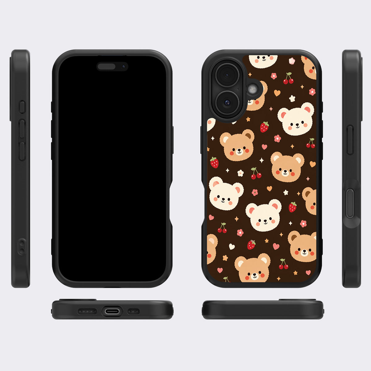 Cocoa Cuddles iPhone 16 case cover – multi-angle view