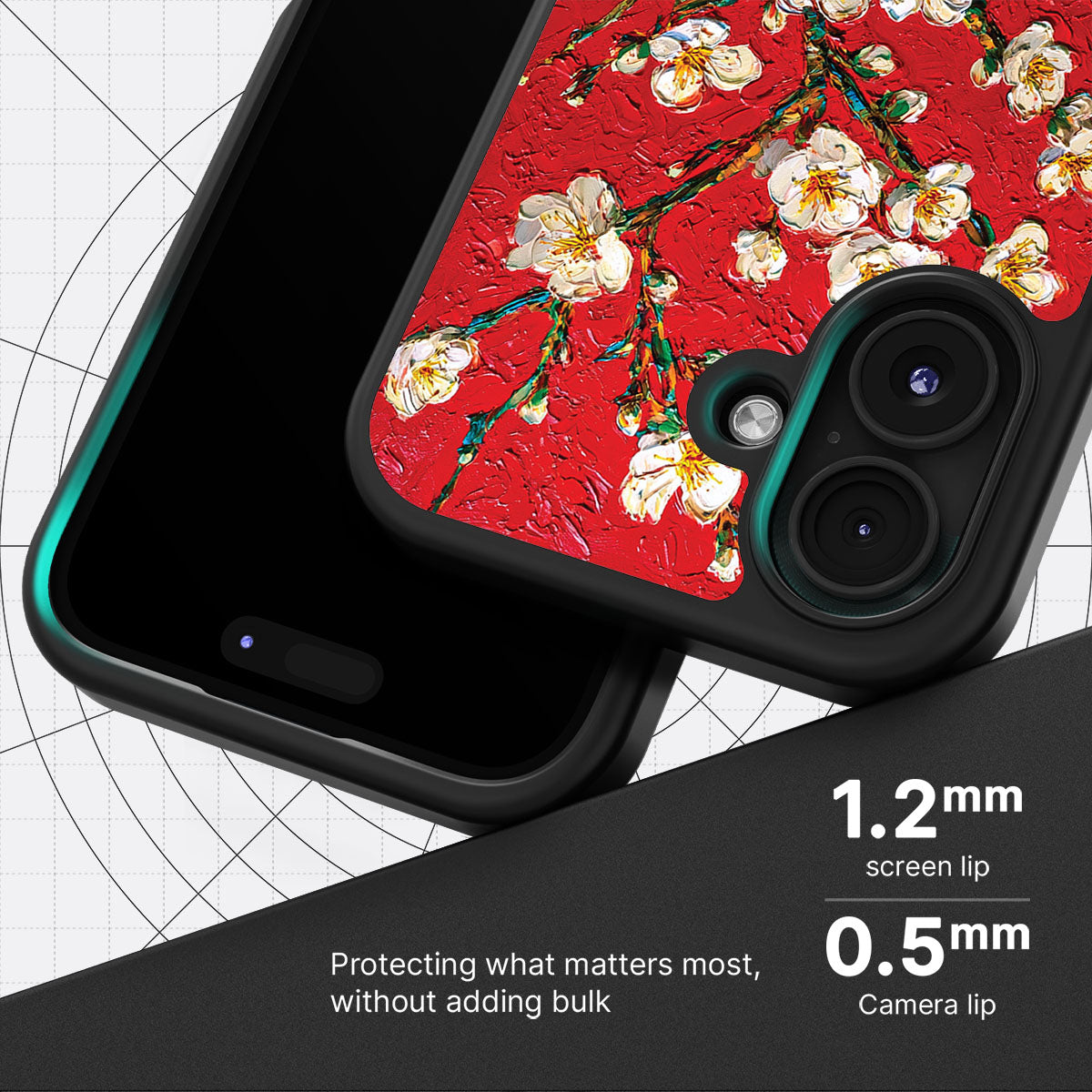 Crimson Blossom - iPhone 16 Case #case type_core (magsafe), #case type_core (non magsafe)
