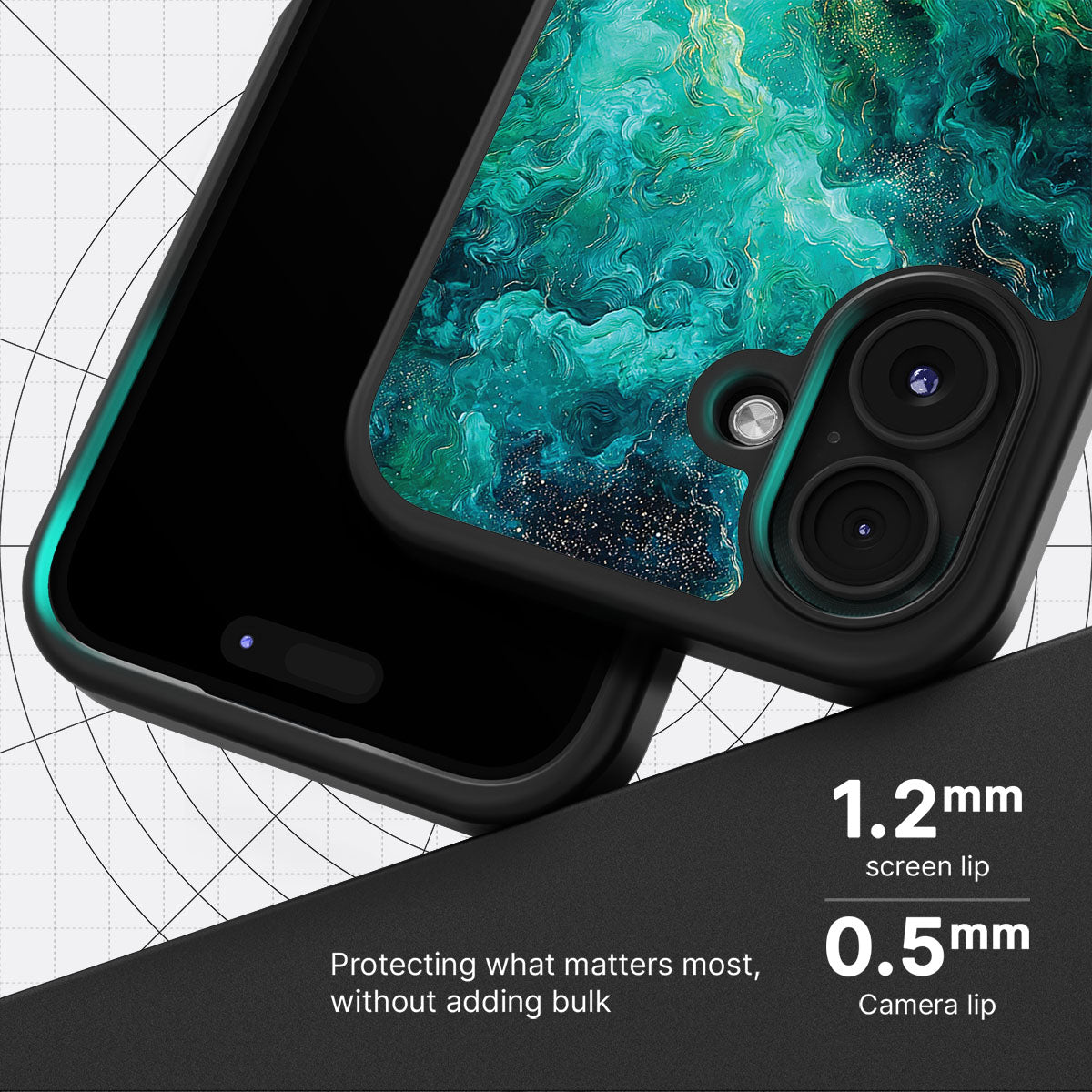 Emerald Storm slim iPhone 16 phone case