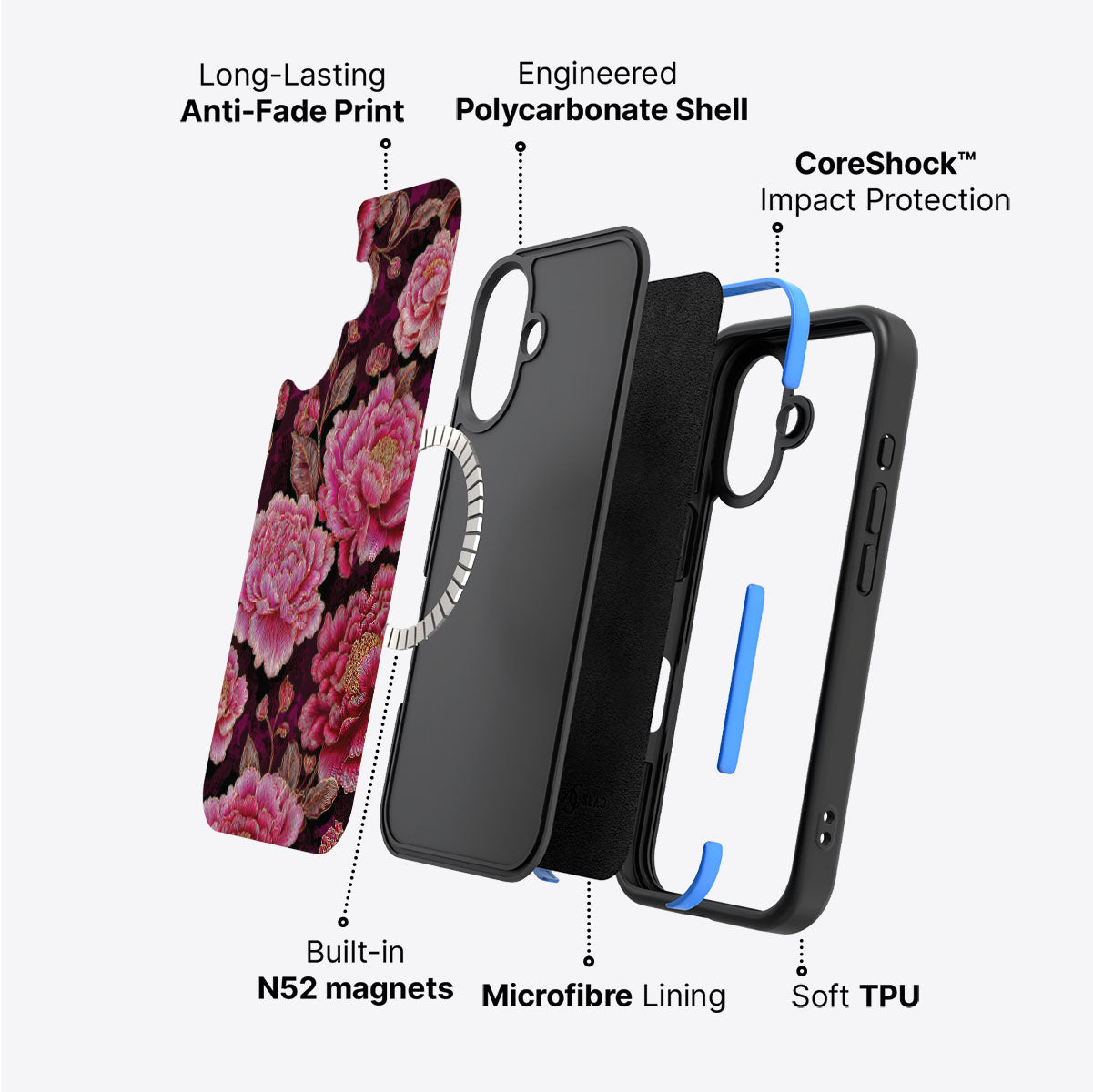 iPhone 16 case construction – Floral Opulence phone case