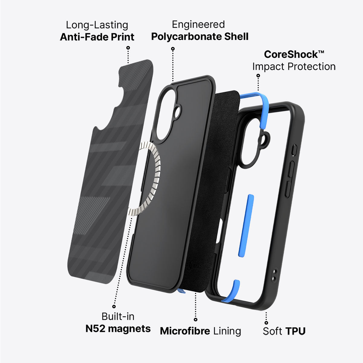 Gray Twill Play - iPhone 16 Case #case type_core (magsafe)