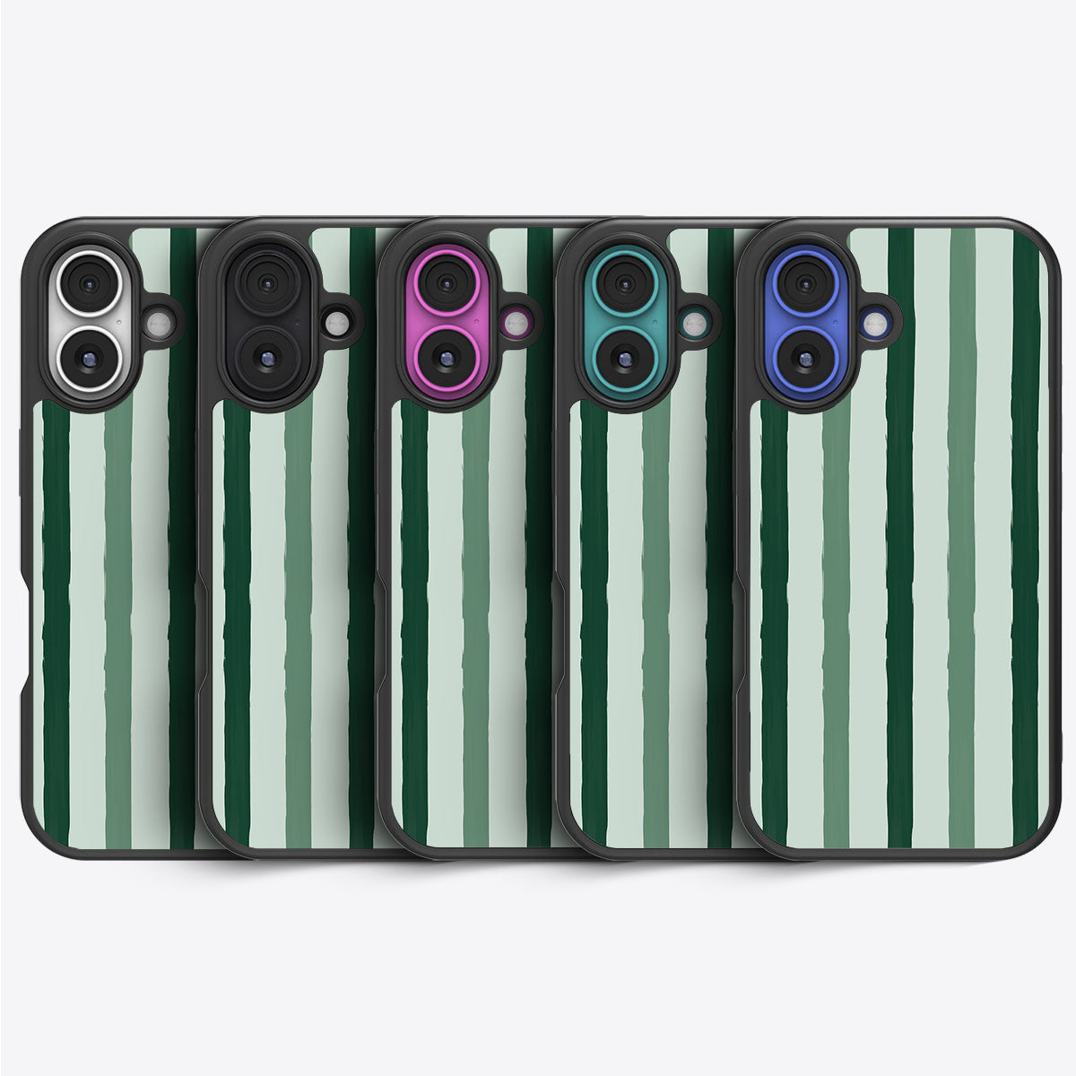 Green Watercolor Stripes - iPhone 16 Case #case type_core (magsafe), #case type_core (non magsafe)