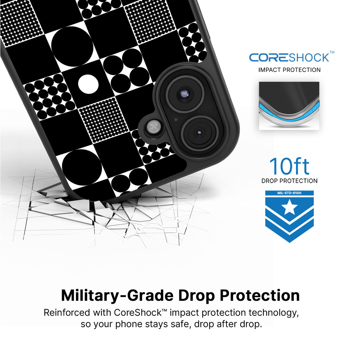 Grid and Orb - iPhone 16 Case #case type_core (magsafe), #case type_core (non magsafe)