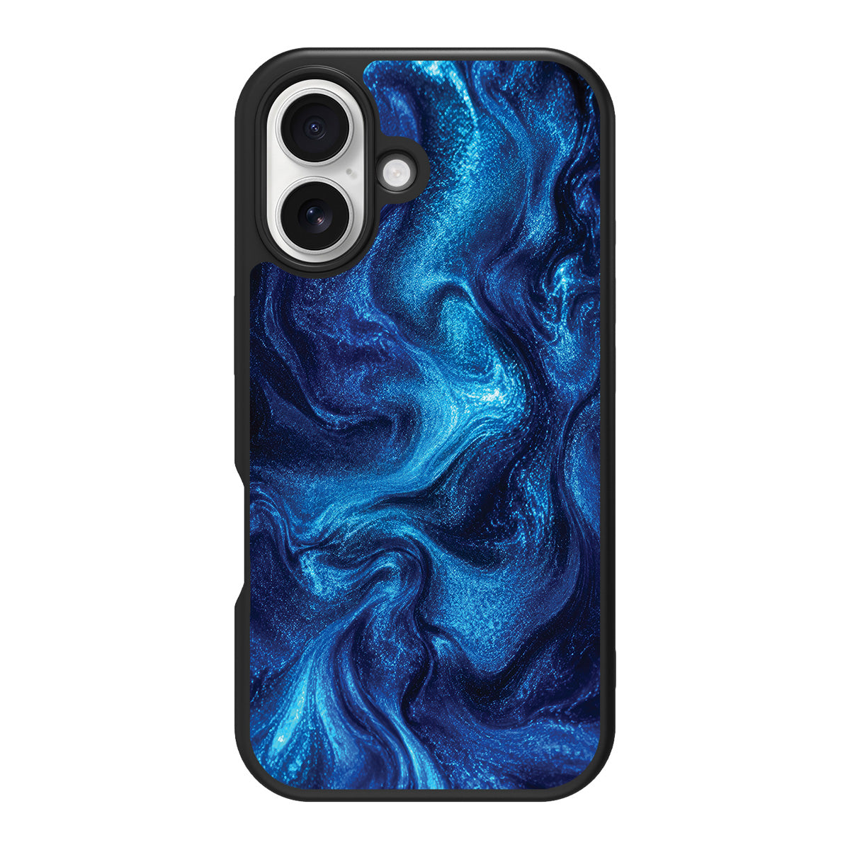 Blue Marble Designer iPhone 16 Case – Indigo Impasto | MagSafe