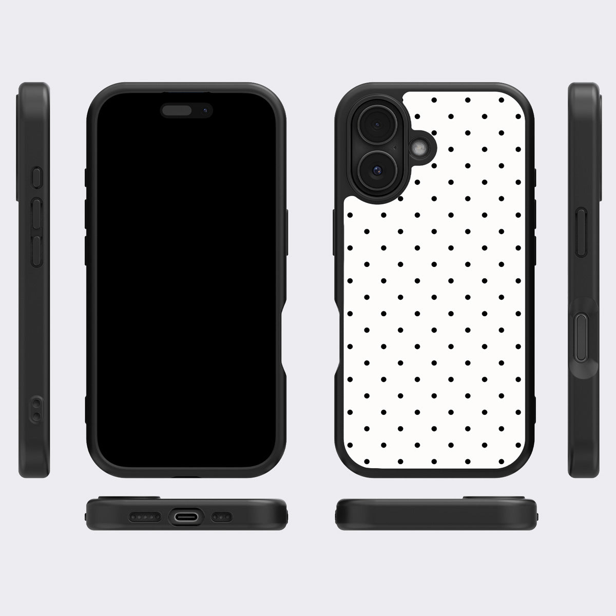 Ivory Sprinkle iPhone 16 case cover – multi-angle view
