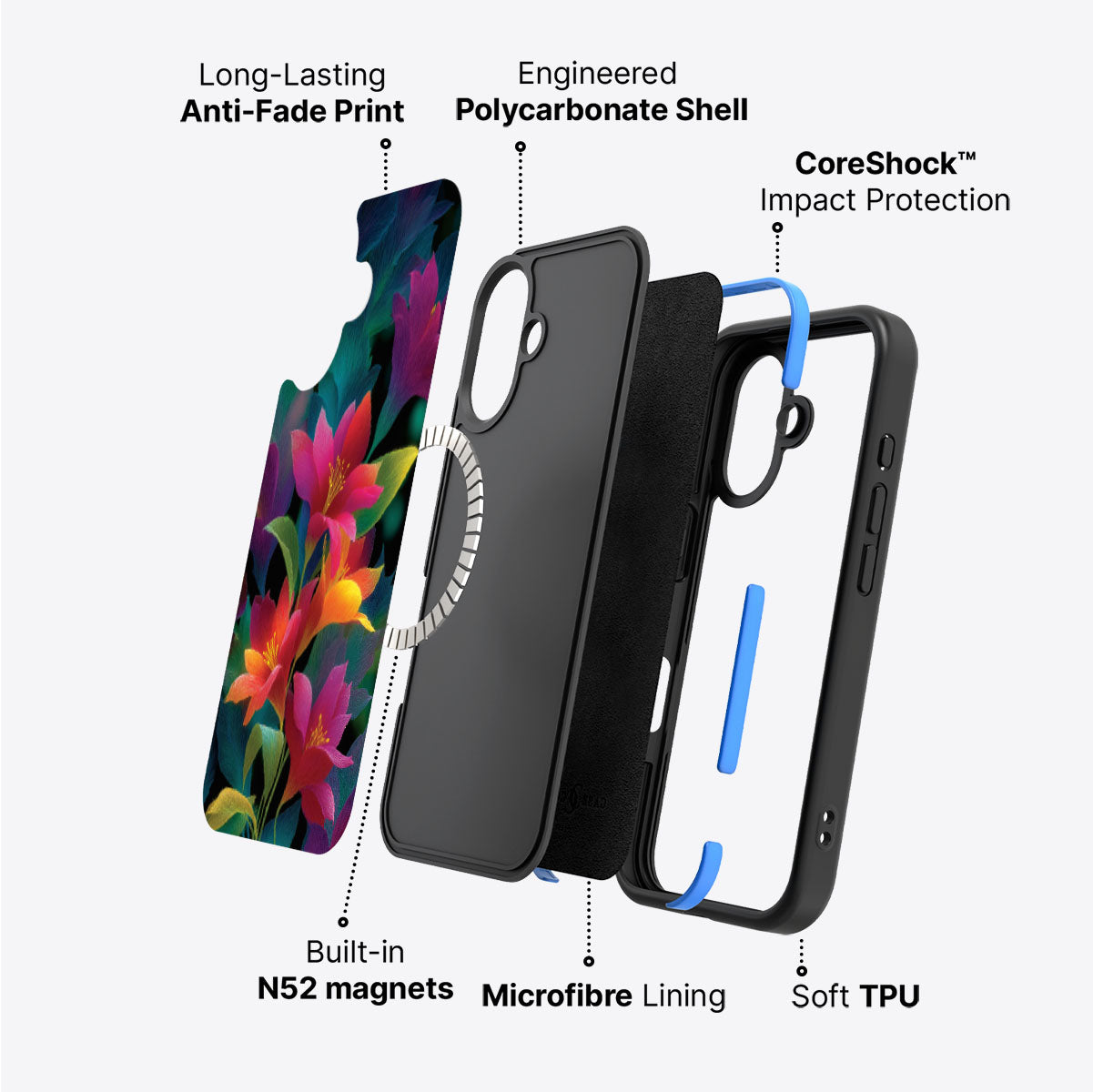 iPhone 16 Case with MagSafe – Jungle Bloom