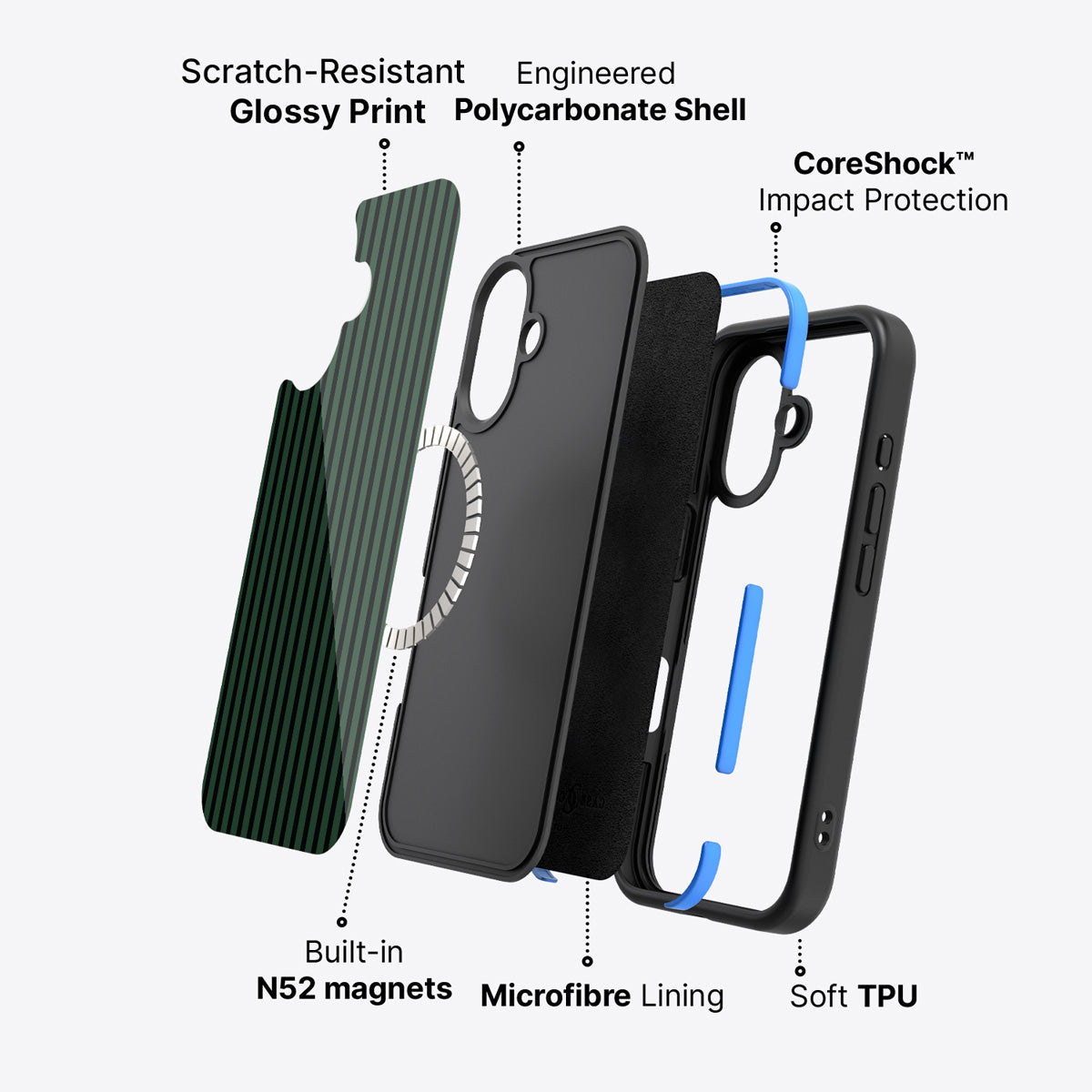Green Stripe iPhone 16 Case – Jungle Rule | MagSafe — view 3