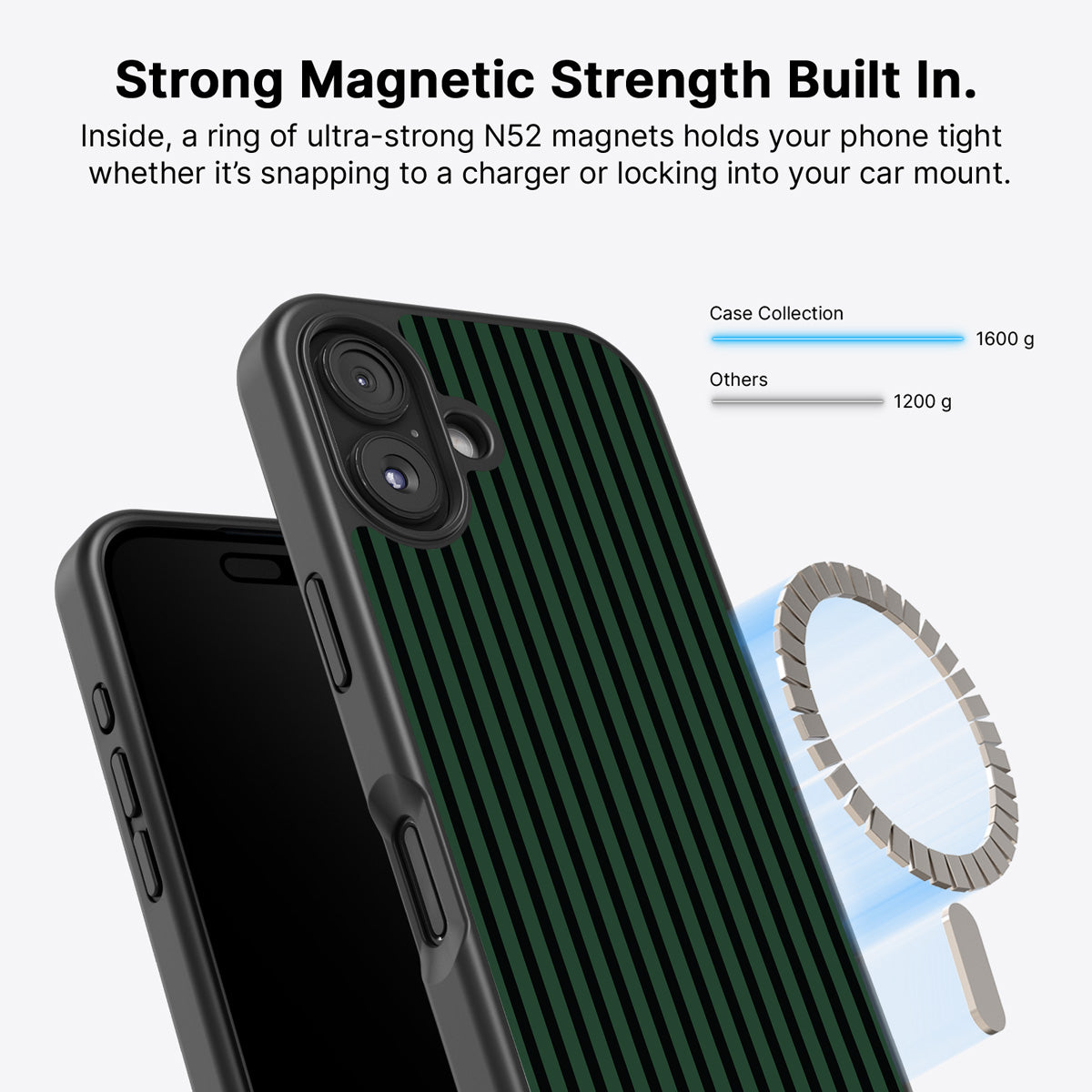 Green Stripe iPhone 16 Case – Jungle Rule | MagSafe — view 4