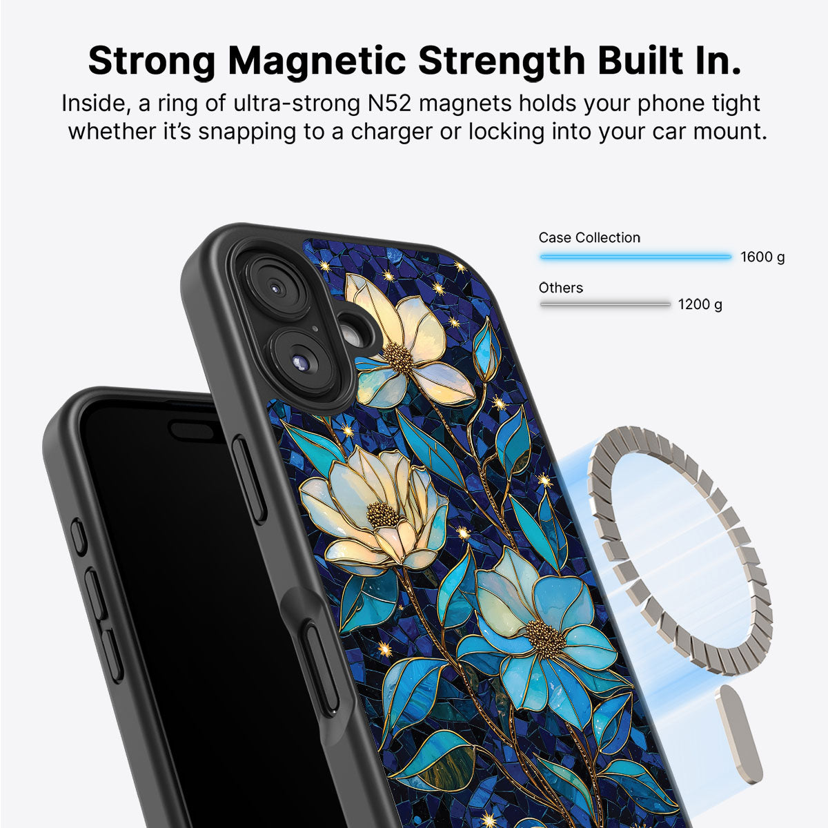 iPhone 16 Case with MagSafe – Midnight Magnolia