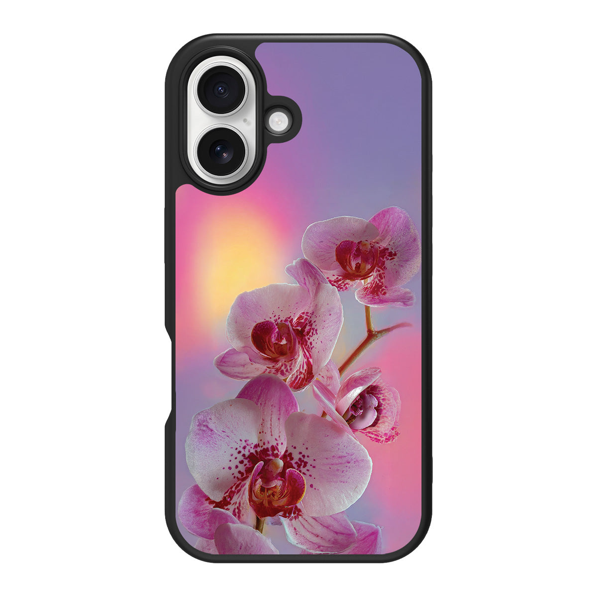Orchid Dream design back view – iPhone 16 case