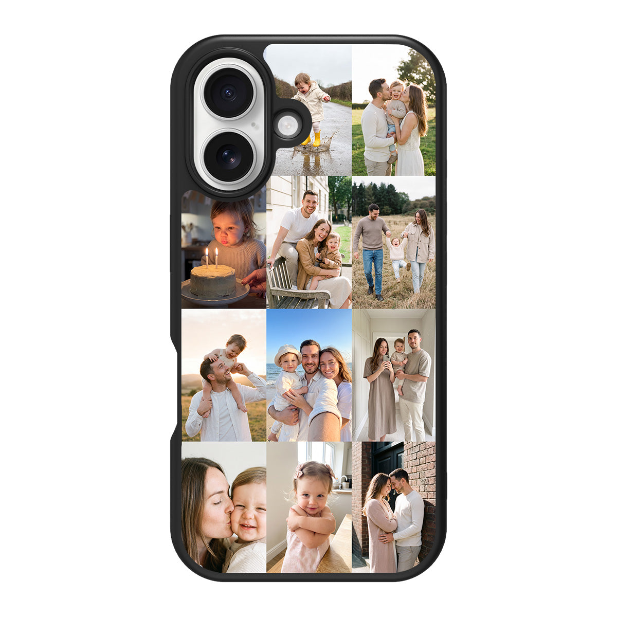 Personalised iPhone 16 case – family 12-photo collage design