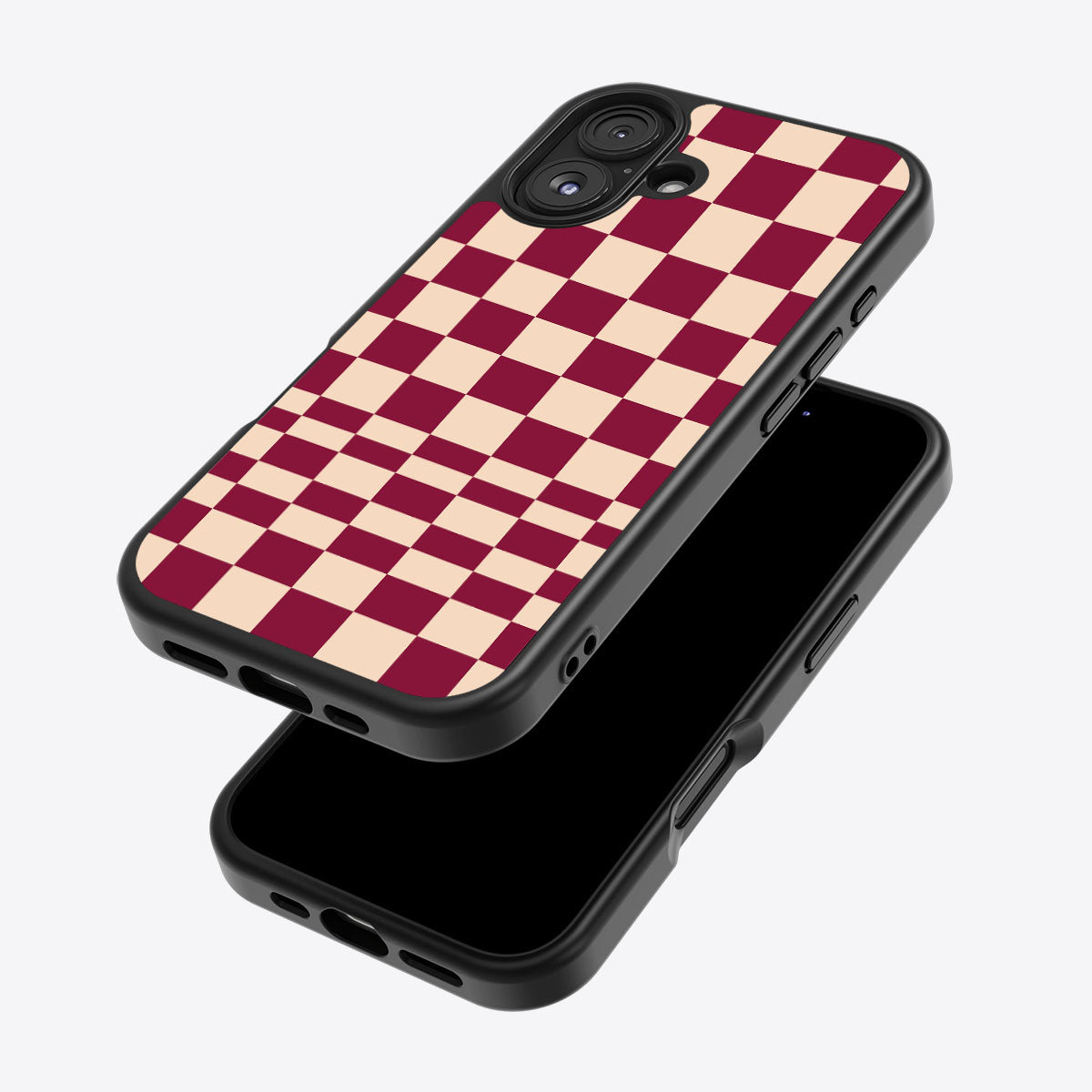 Rouge Board iPhone 16 case – back and side view