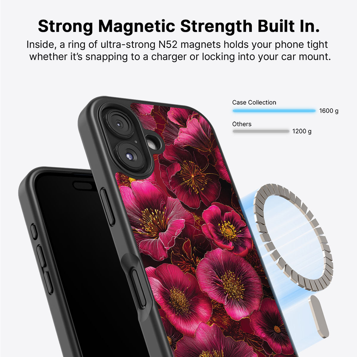 iPhone 16 Case with MagSafe – Ruby Flora