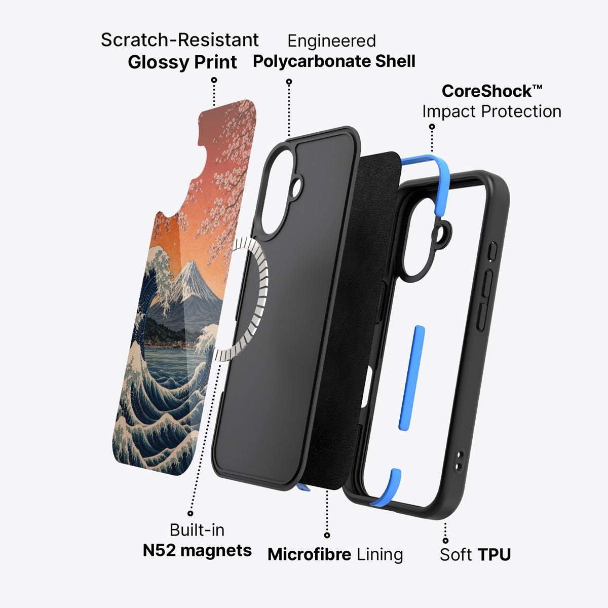 iPhone 16 case construction – Sakura Coast phone case