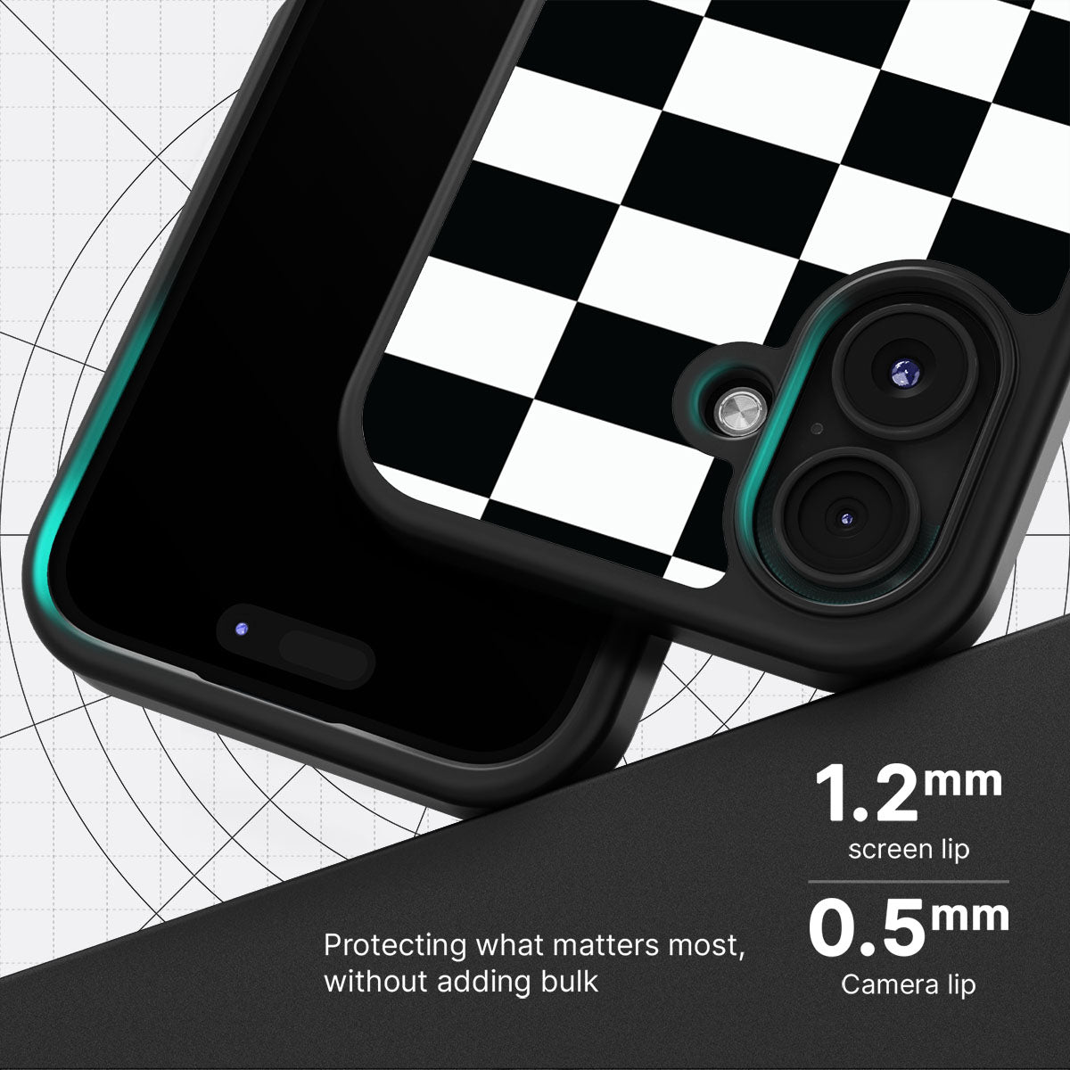 Skewed Checks - iPhone 16 Case  #case type_core (magsafe), #case type_core (non magsafe)