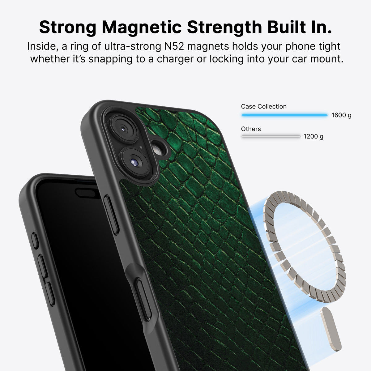 Green Designer iPhone 16 Case – Slytherin Senses | MagSafe — view 4