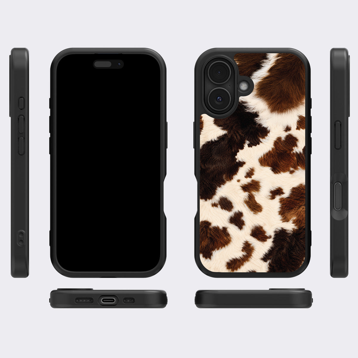 Cowhide Designer iPhone 16 Case – Swiss Cow | MagSafe