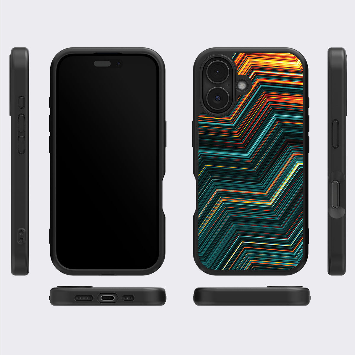 Techno Waves - iPhone 16 Case #case type_core (magsafe), #case type_core (non magsafe)