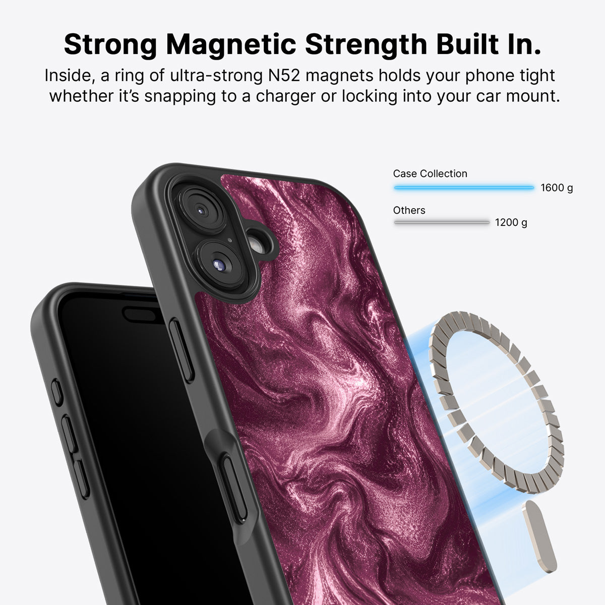iPhone 16 MagSafe case – Wine Shimmer design
