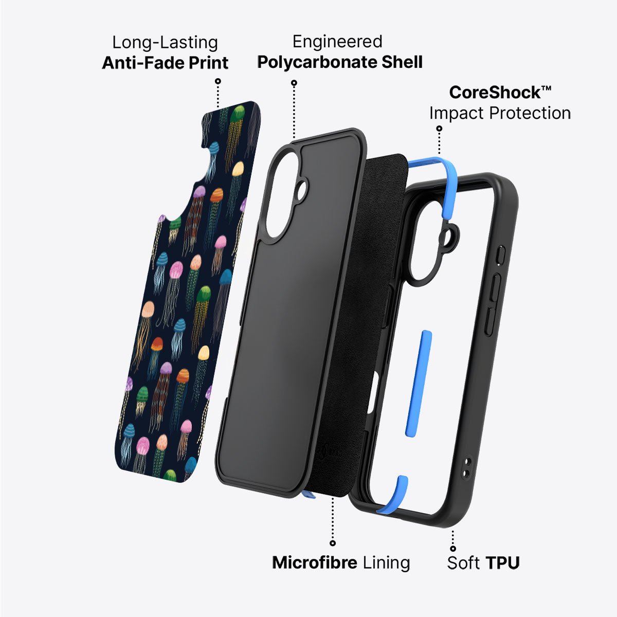 Jellyfish - iPhone 16 Plus Case #case type_core (non magsafe)