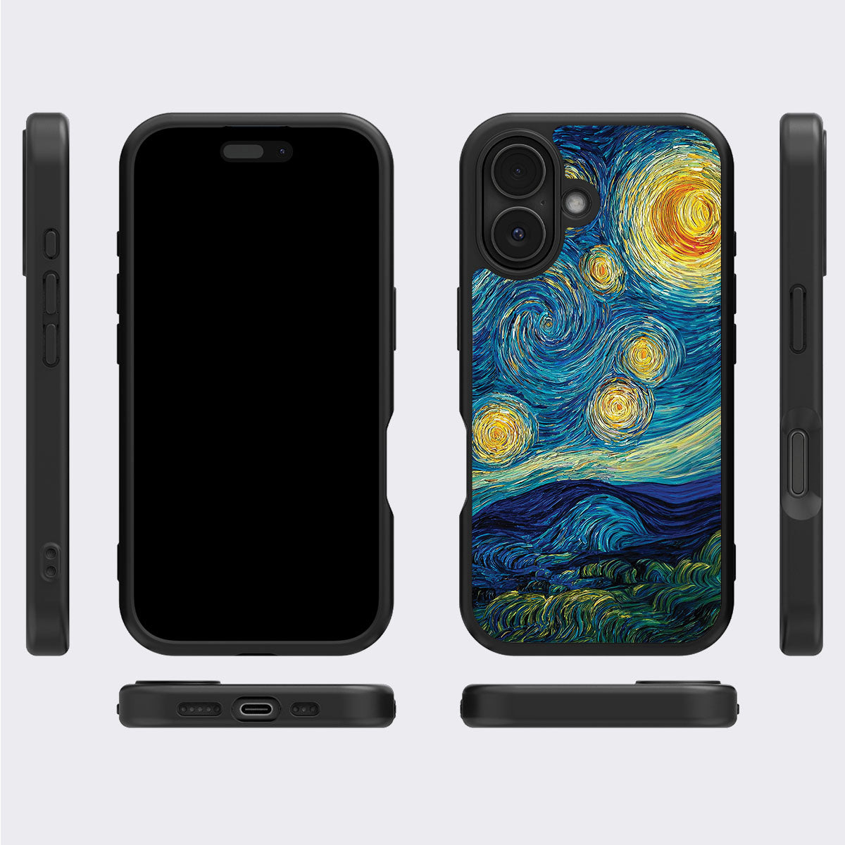 Astral Waves iPhone 16 Plus case cover – multi-angle view