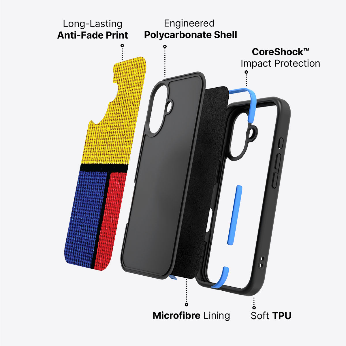 Bauhaus Blocks - iPhone 16 Plus Case #case type_core (non magsafe)