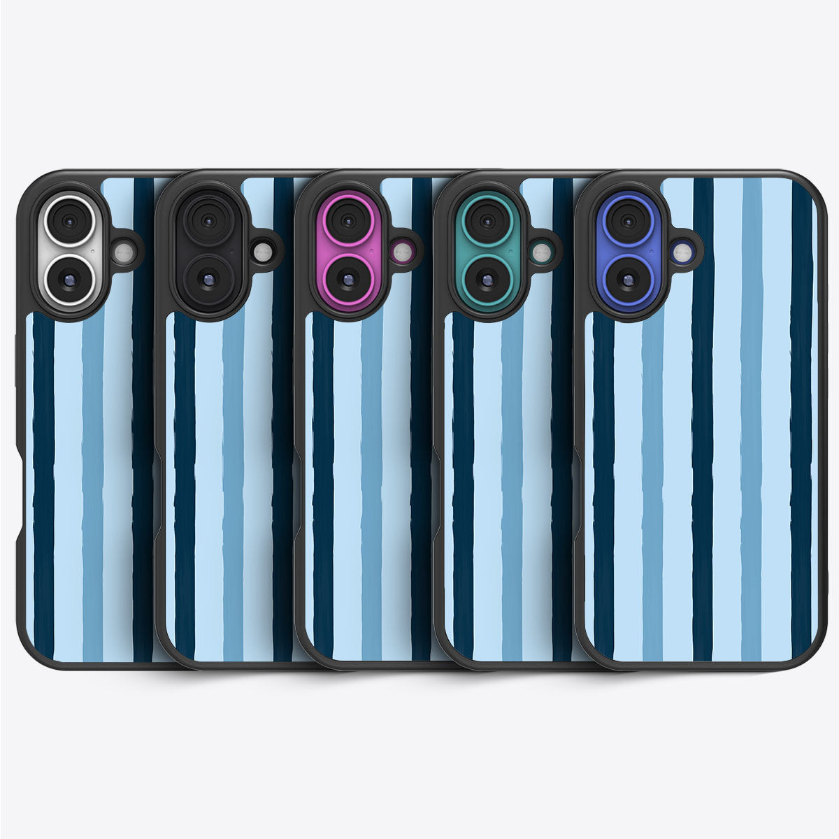 Blue Watercolor Stripes - iPhone 16 Plus Case #case type_core (magsafe), #case type_core (non magsafe)