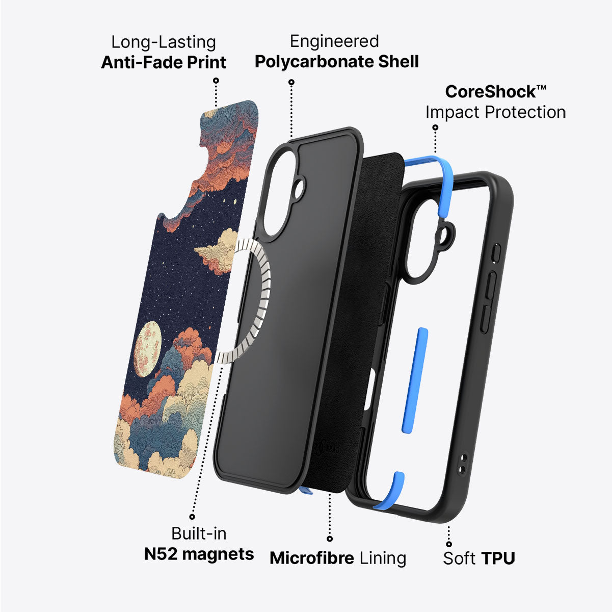 Blushed Moon - iPhone 16 Plus Case #case type_core (magsafe)