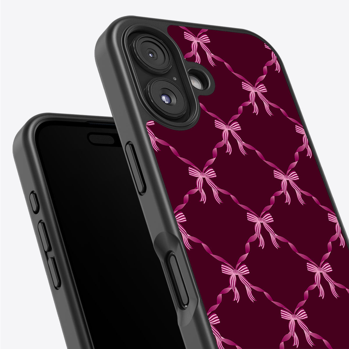 Bordeaux Bow - iPhone 16 Plus Case