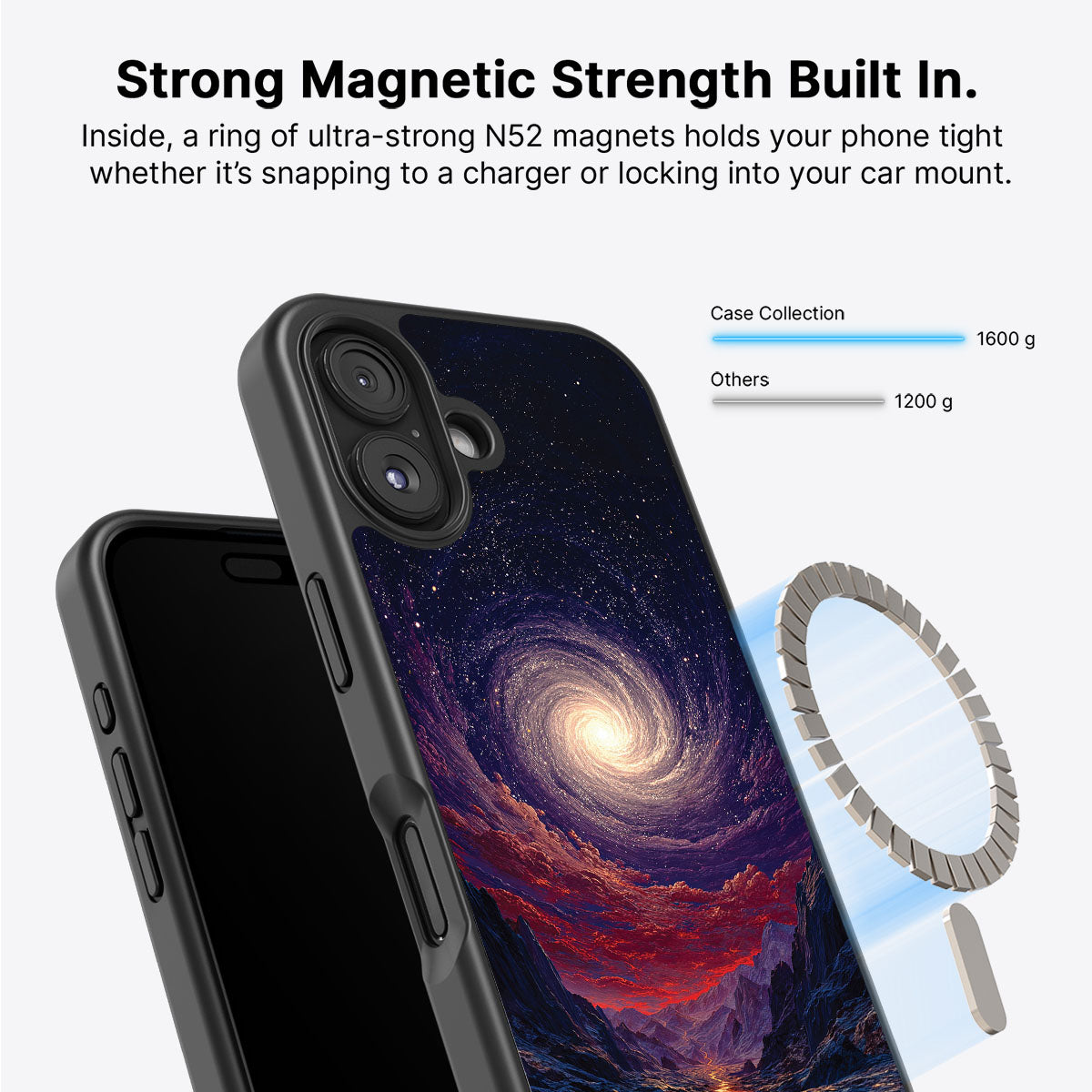 iPhone 16 Plus MagSafe case – Cosmic Vortex design
